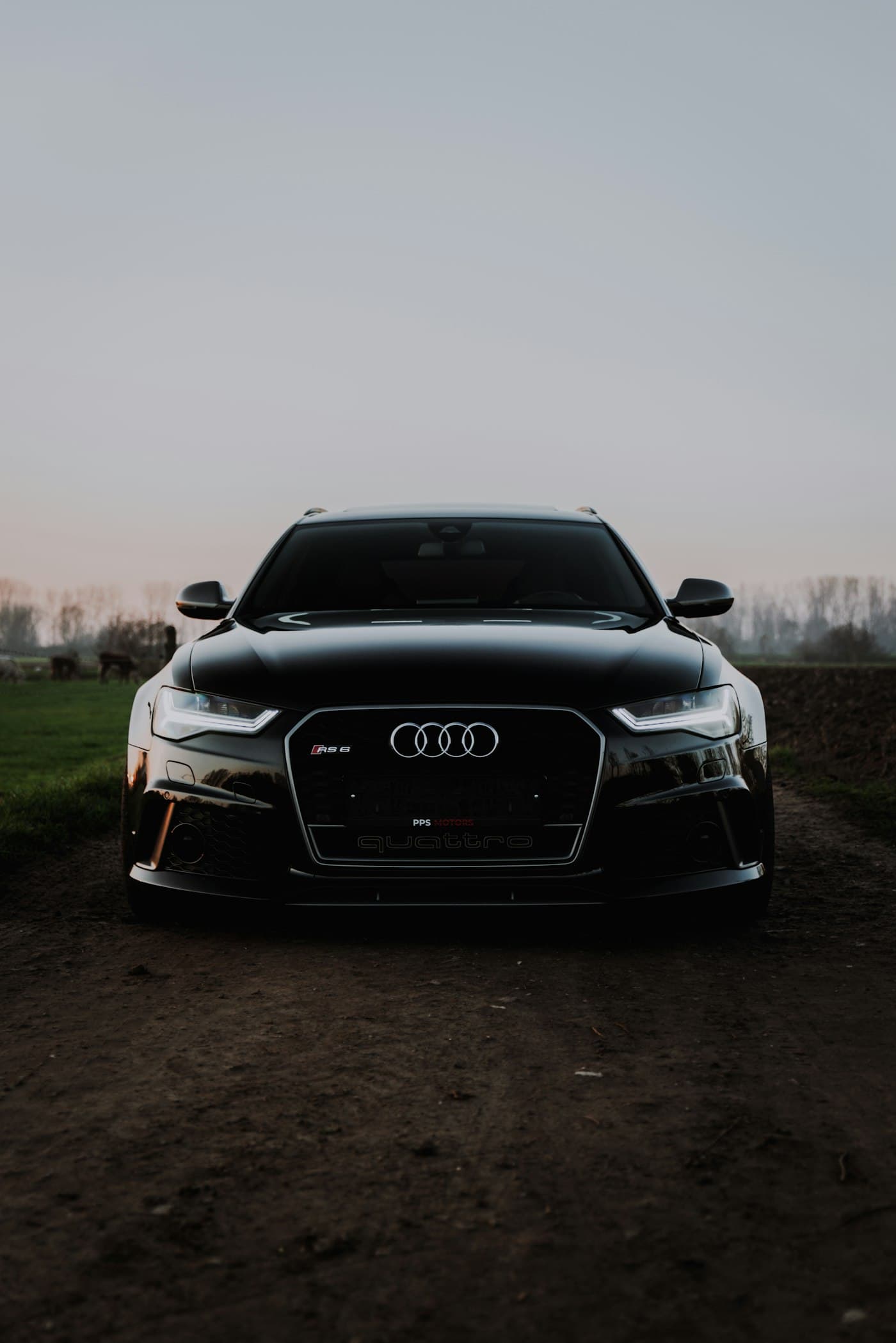 Black factory paint on the RS6 before the wrap.